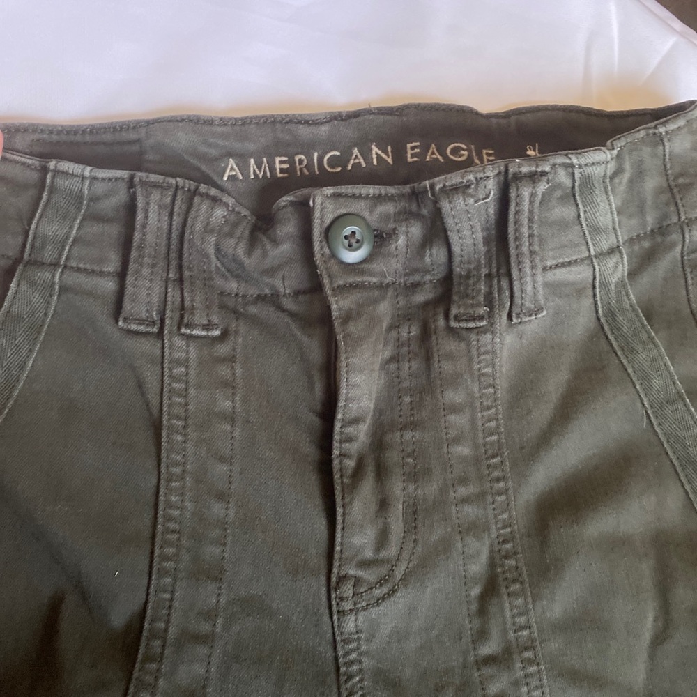 American eagle high waisted jeggings military green size 4 regular